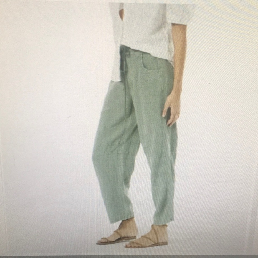 YFB/ BROKE GREEN BARREL RELAXED DENIM CROP PANTS